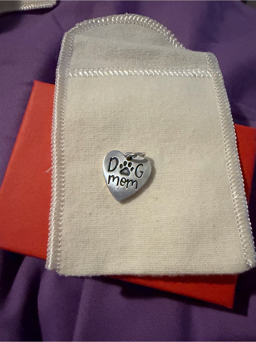 James Avery Dog Mom Heart Charm Pendant in Silver